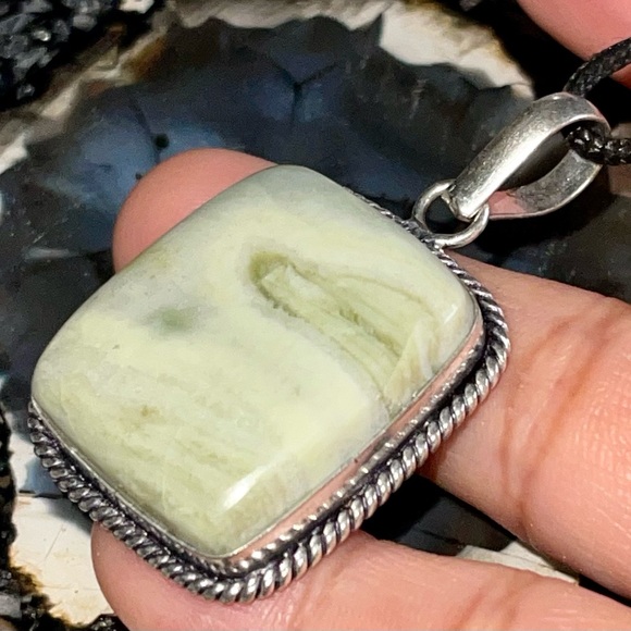 Green Larsonite Pendant 1 7/8” - Picture 5 of 17